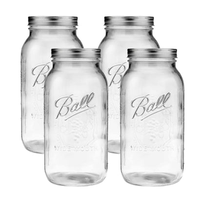 Ball: Wide Mouth Pint Glass Mason Jar with Lids and Bands - The Tribalist