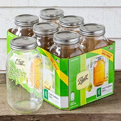 Ball: Wide Mouth Pint Glass Mason Jar with Lids and Bands - The Tribalist