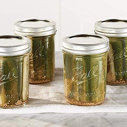 Ball: Wide Mouth Pint Glass Mason Jar with Lids and Bands - The Tribalist