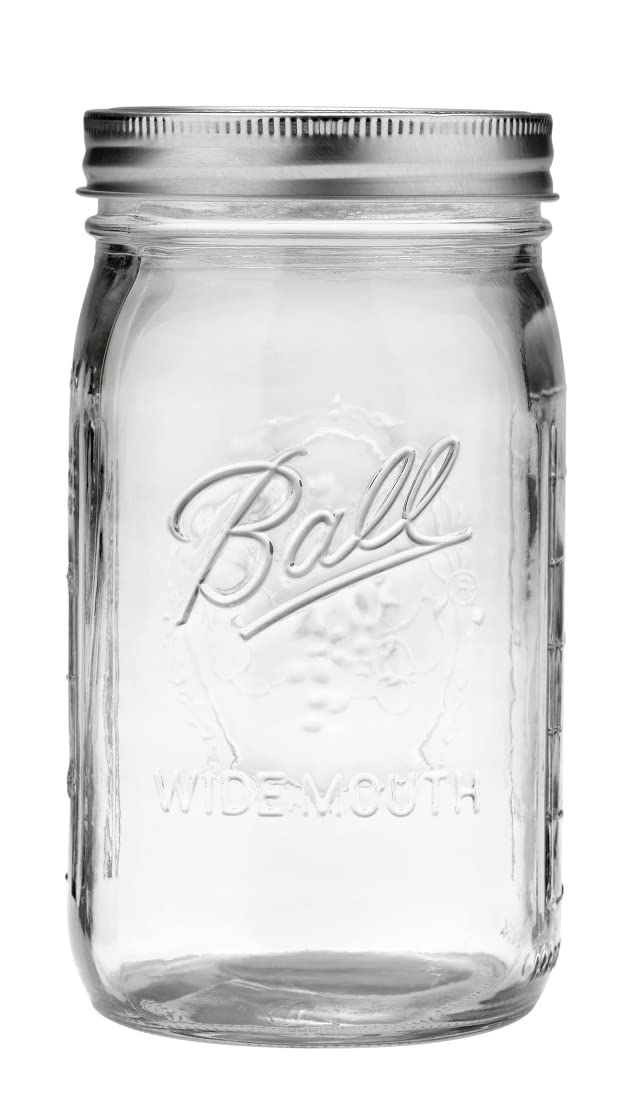 Ball: Wide Mouth Pint Glass Mason Jar with Lids and Bands - The Tribalist