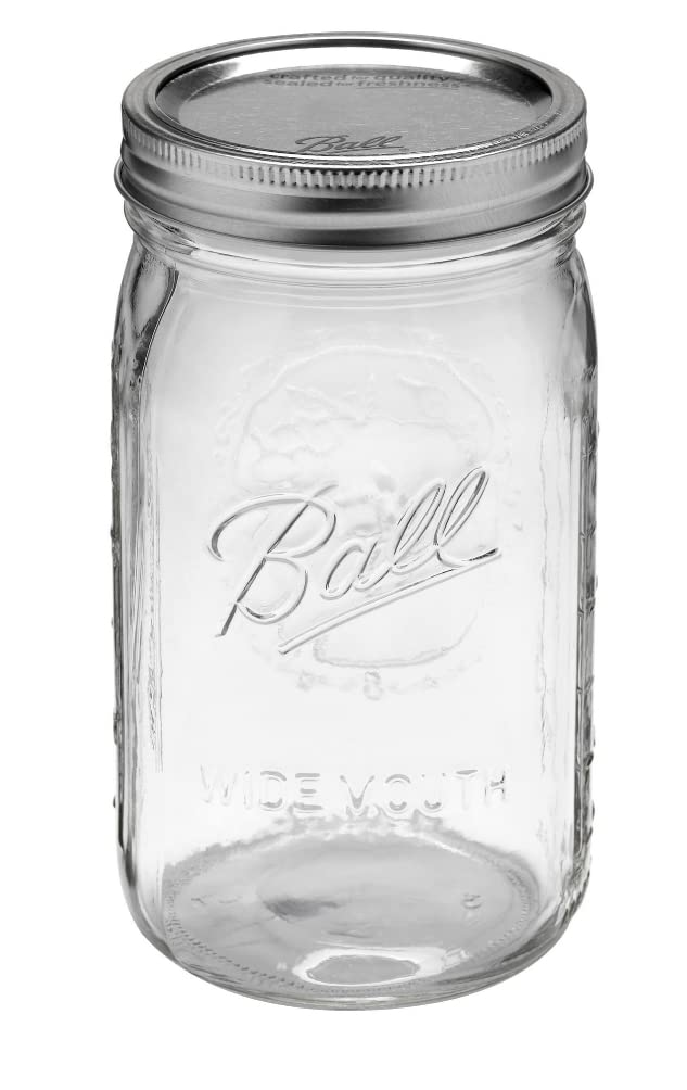 Ball: Wide Mouth Pint Glass Mason Jar with Lids and Bands - The Tribalist