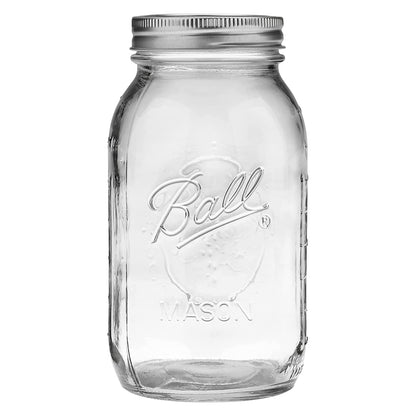 Ball: Wide Mouth Pint Glass Mason Jar with Lids and Bands - The Tribalist