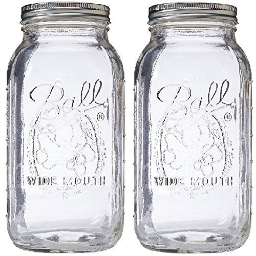 Ball: Wide Mouth Pint Glass Mason Jar with Lids and Bands - The Tribalist