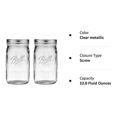 Ball: Wide Mouth Pint Glass Mason Jar with Lids and Bands - The Tribalist