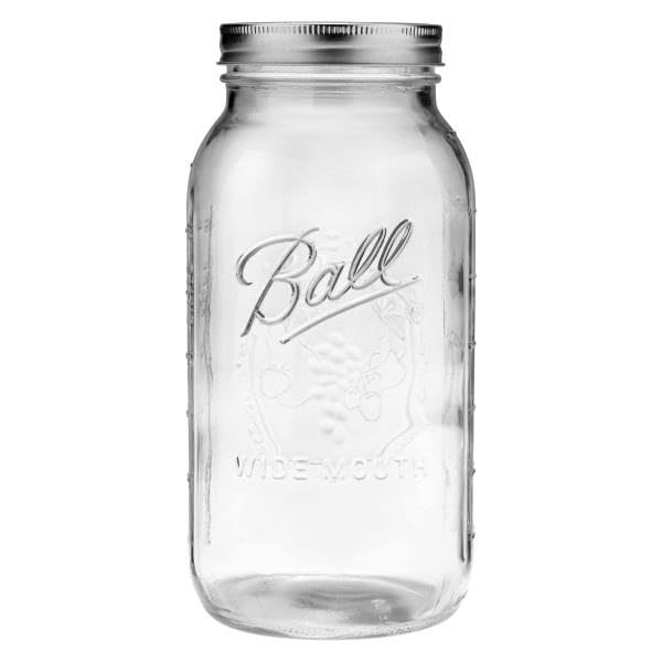 Ball: Wide Mouth Pint Glass Mason Jar with Lids and Bands - The Tribalist