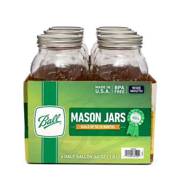 Ball: Wide Mouth Pint Glass Mason Jar with Lids and Bands - The Tribalist