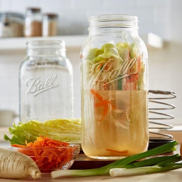 Ball: Wide Mouth Pint Glass Mason Jar with Lids and Bands - The Tribalist