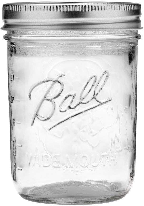 Ball: Wide Mouth Pint Glass Mason Jar with Lids and Bands - The Tribalist