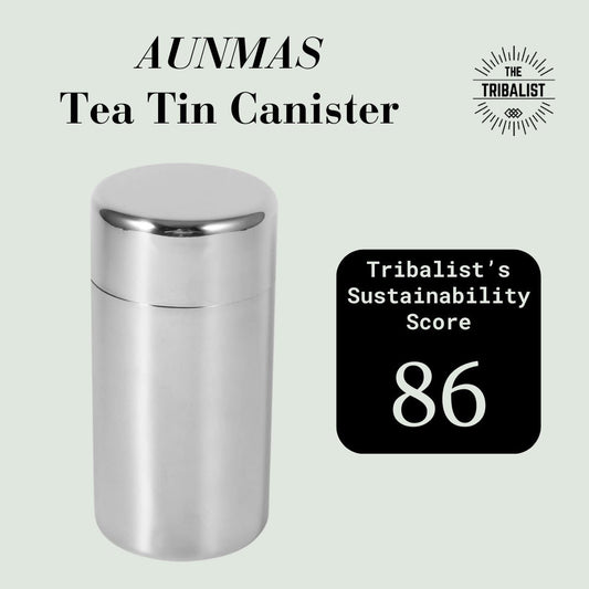 AUNMAS: Stainless Steel Tea Tin Cannister with Airtight Double Lids - The Tribalist