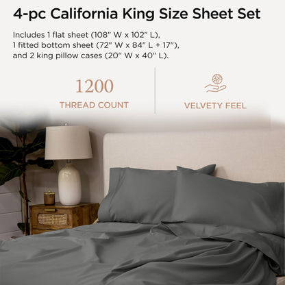 The Tribalist - Threadmill: 100% Premium Supima Cotton Sheets Set with Elasticized Deep Pocket