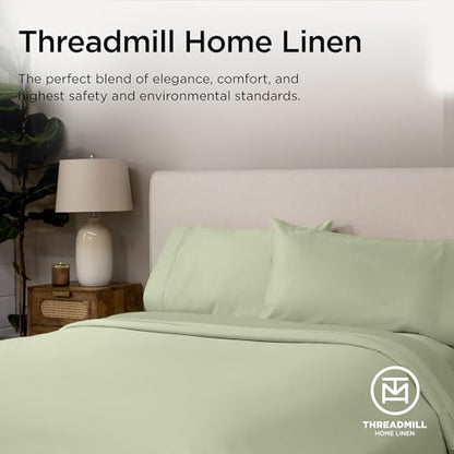 The Tribalist - Threadmill: 100% Premium Supima Cotton Sheets Set with Elasticized Deep Pocket