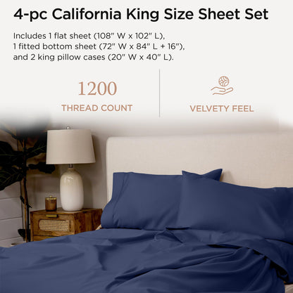 The Tribalist - Threadmill: 100% Premium Supima Cotton Sheets Set with Elasticized Deep Pocket