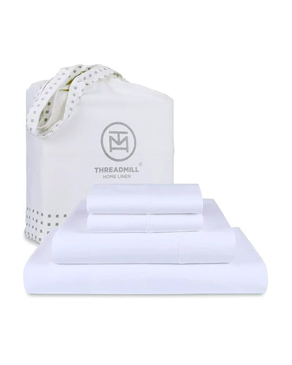 The Tribalist - Threadmill: 100% Premium Supima Cotton Sheets Set with Elasticized Deep Pocket