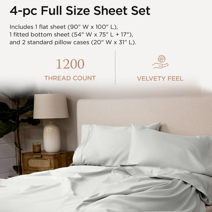 The Tribalist - Threadmill: 100% Premium Supima Cotton Sheets Set with Elasticized Deep Pocket