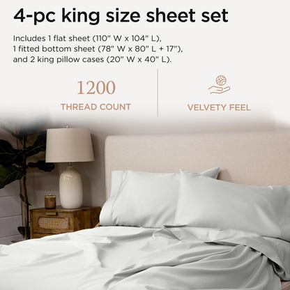 The Tribalist - Threadmill: 100% Premium Supima Cotton Sheets Set with Elasticized Deep Pocket