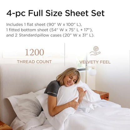 The Tribalist - Threadmill: 100% Premium Supima Cotton Sheets Set with Elasticized Deep Pocket