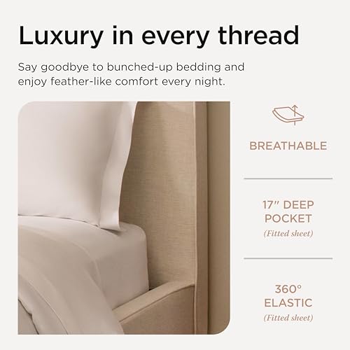 The Tribalist - Threadmill: 100% Premium Supima Cotton Sheets Set with Elasticized Deep Pocket