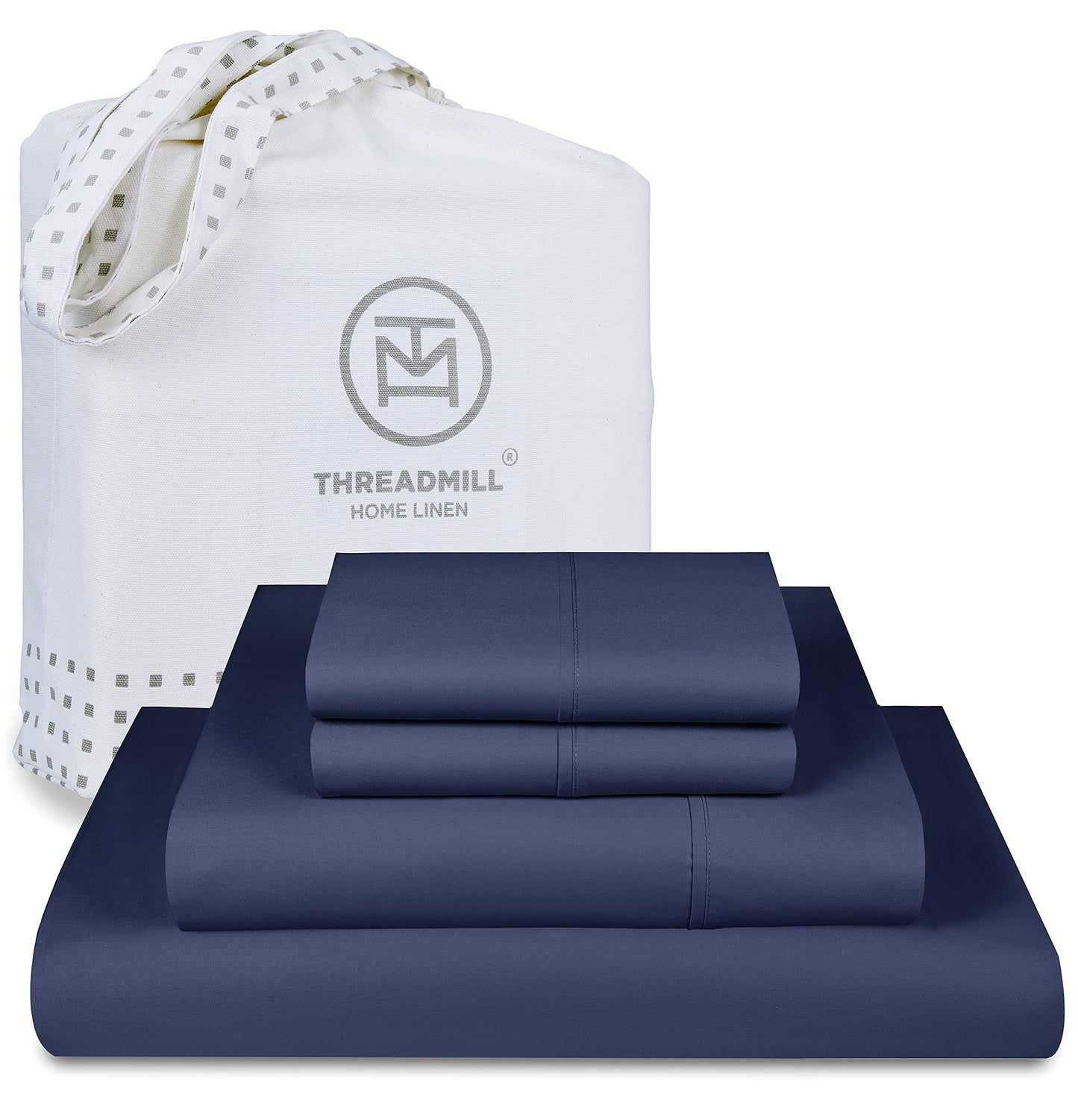 The Tribalist - Threadmill: 100% Premium Supima Cotton Sheets Set with Elasticized Deep Pocket