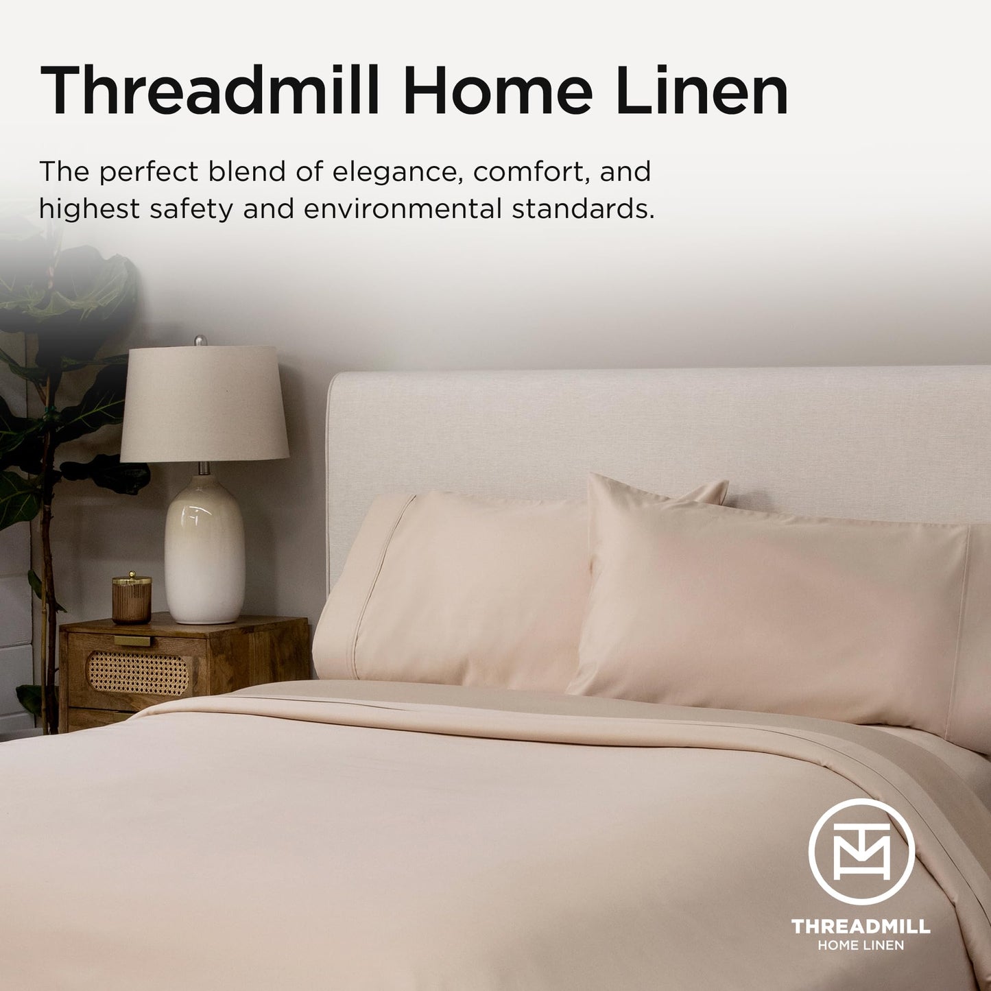 The Tribalist - Threadmill: 100% Premium Supima Cotton Sheets Set with Elasticized Deep Pocket