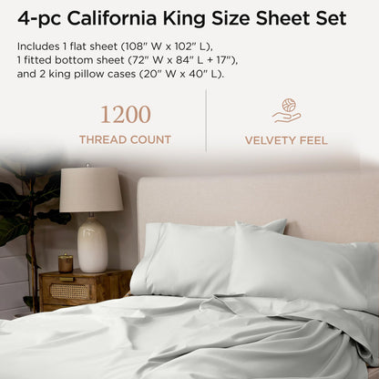 The Tribalist - Threadmill: 100% Premium Supima Cotton Sheets Set with Elasticized Deep Pocket