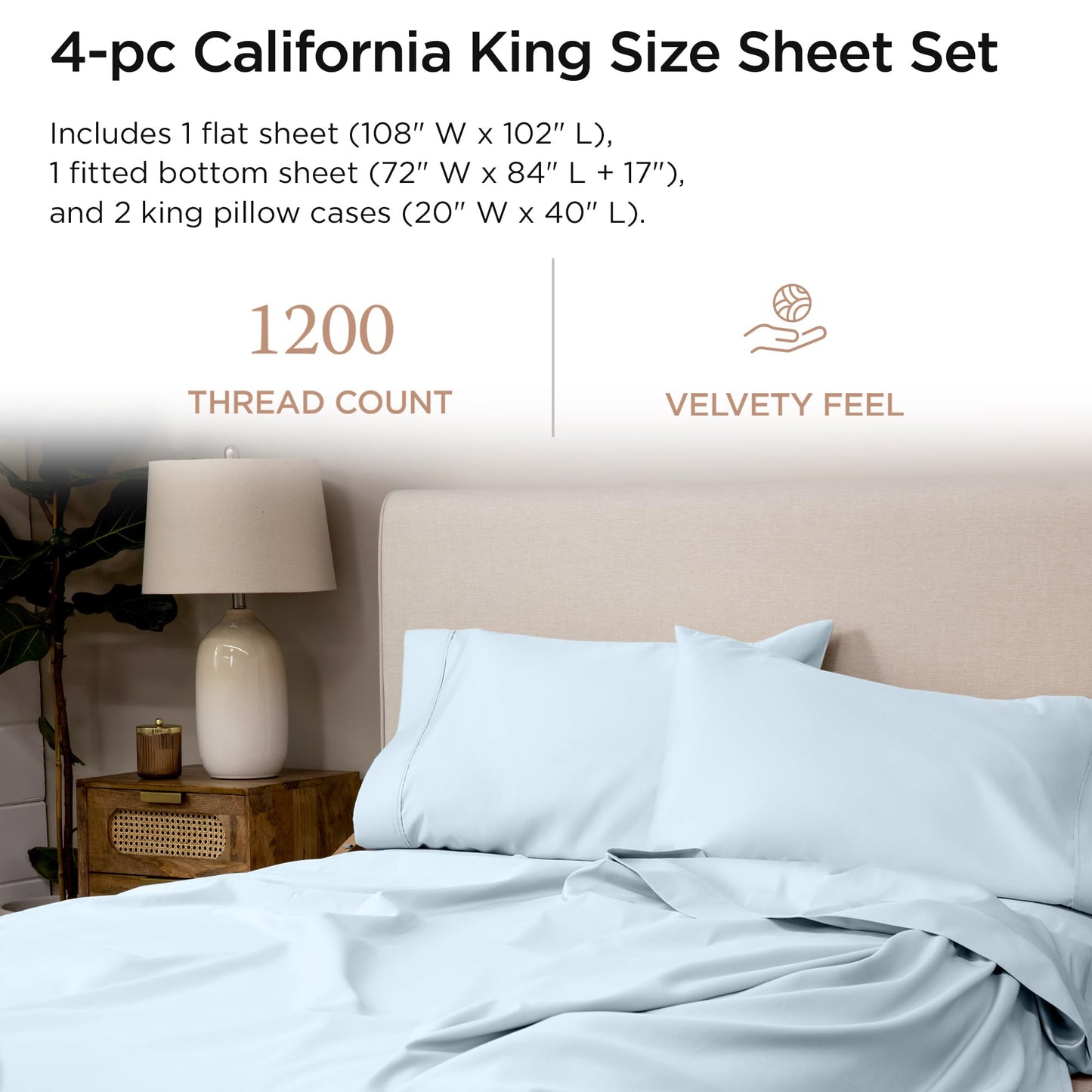 The Tribalist - Threadmill: 100% Premium Supima Cotton Sheets Set with Elasticized Deep Pocket