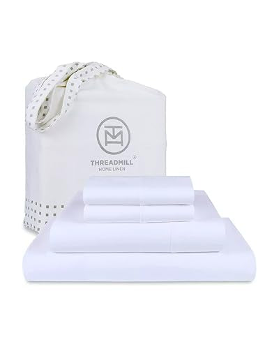 The Tribalist - Threadmill: 100% Premium Supima Cotton Sheets Set with Elasticized Deep Pocket