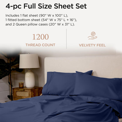 The Tribalist - Threadmill: 100% Premium Supima Cotton Sheets Set with Elasticized Deep Pocket