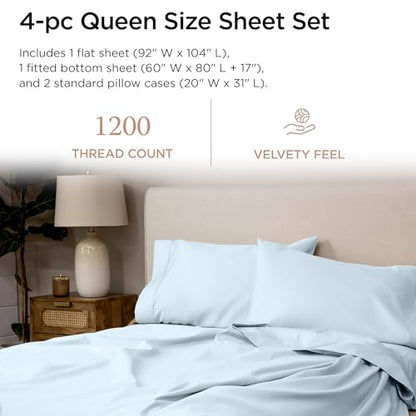 The Tribalist - Threadmill: 100% Premium Supima Cotton Sheets Set with Elasticized Deep Pocket