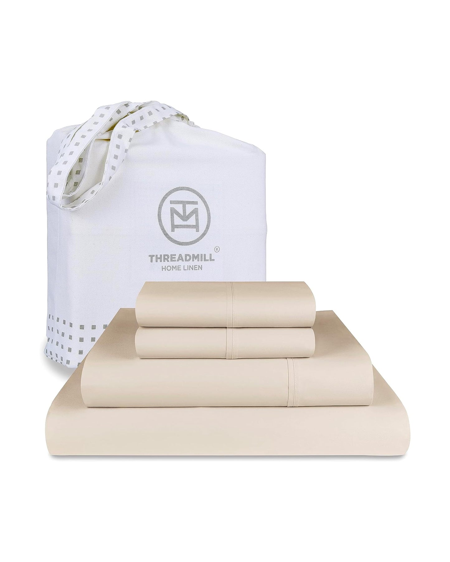 The Tribalist - Threadmill: 100% Premium Supima Cotton Sheets Set with Elasticized Deep Pocket