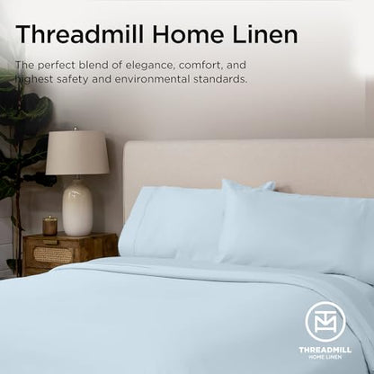 The Tribalist - Threadmill: 100% Premium Supima Cotton Sheets Set with Elasticized Deep Pocket