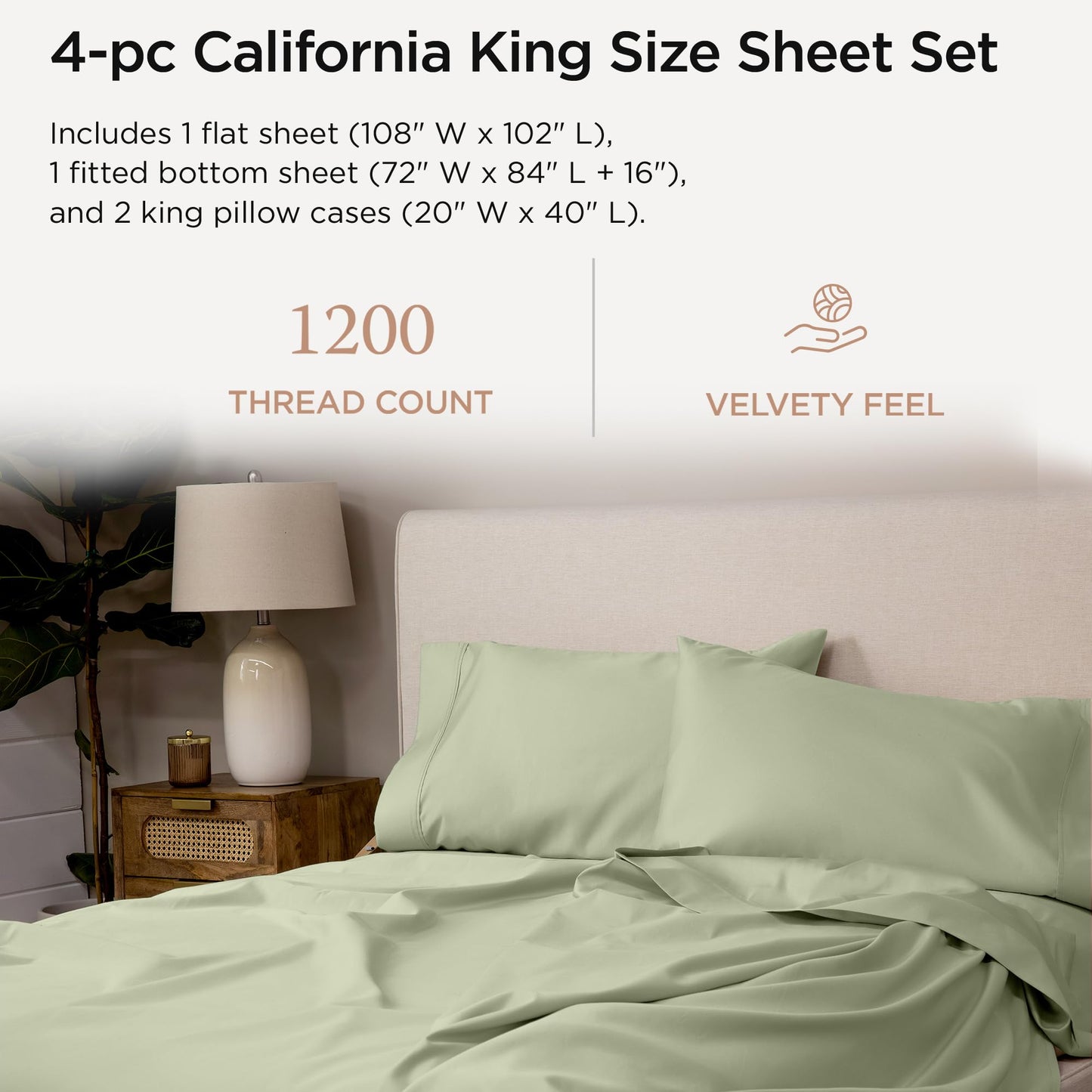 The Tribalist - Threadmill: 100% Premium Supima Cotton Sheets Set with Elasticized Deep Pocket