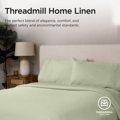 The Tribalist - Threadmill: 100% Premium Supima Cotton Sheets Set with Elasticized Deep Pocket