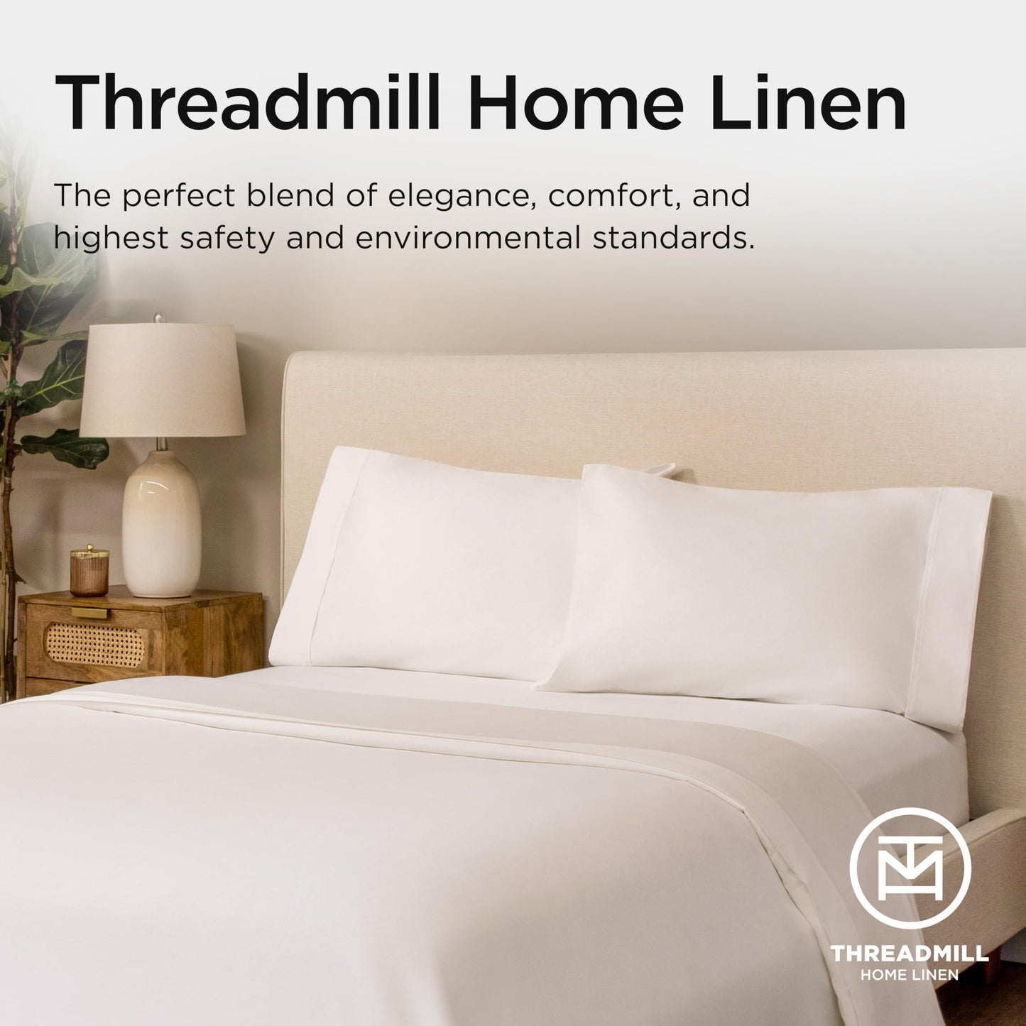 The Tribalist - Threadmill: 100% Premium Supima Cotton Sheets Set with Elasticized Deep Pocket