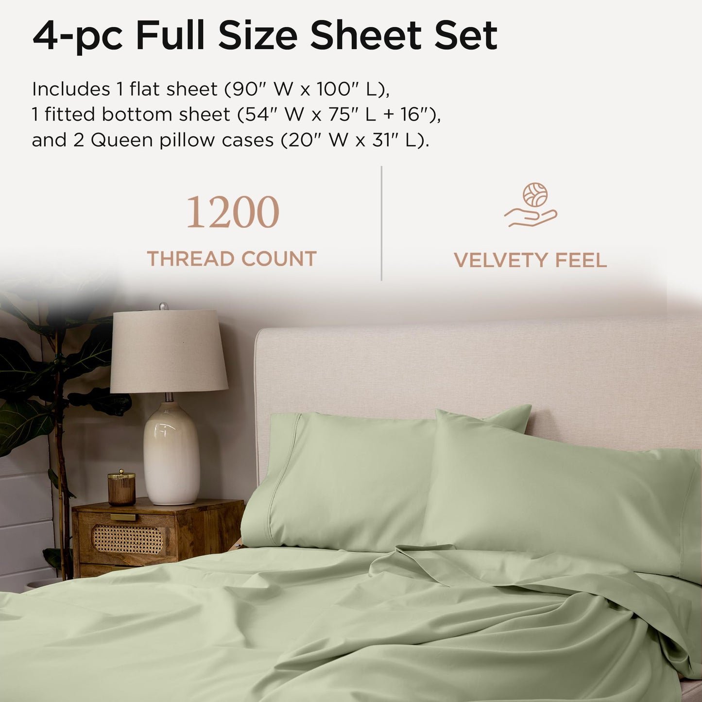 The Tribalist - Threadmill: 100% Premium Supima Cotton Sheets Set with Elasticized Deep Pocket