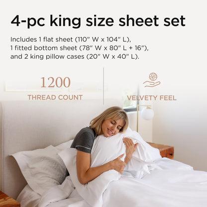 The Tribalist - Threadmill: 100% Premium Supima Cotton Sheets Set with Elasticized Deep Pocket