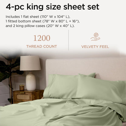 The Tribalist - Threadmill: 100% Premium Supima Cotton Sheets Set with Elasticized Deep Pocket