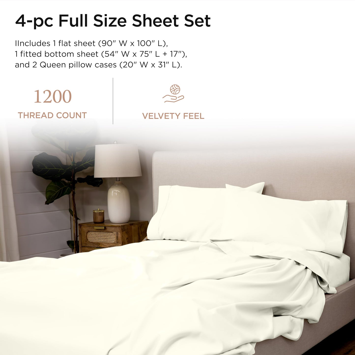 The Tribalist - Threadmill: 100% Premium Supima Cotton Sheets Set with Elasticized Deep Pocket