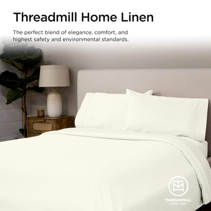 The Tribalist - Threadmill: 100% Premium Supima Cotton Sheets Set with Elasticized Deep Pocket