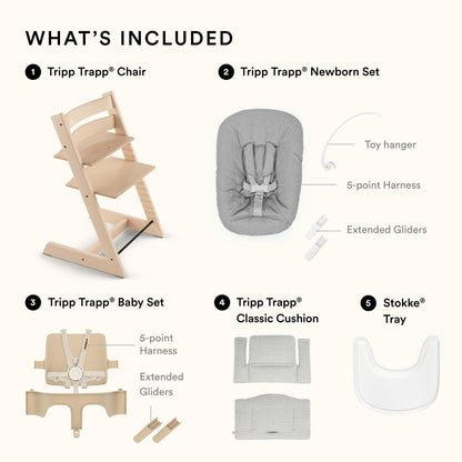 Stokke: Tripp Trapp Adjustable Chair and Newborn Set (Up to 20 lbs) - The Tribalist