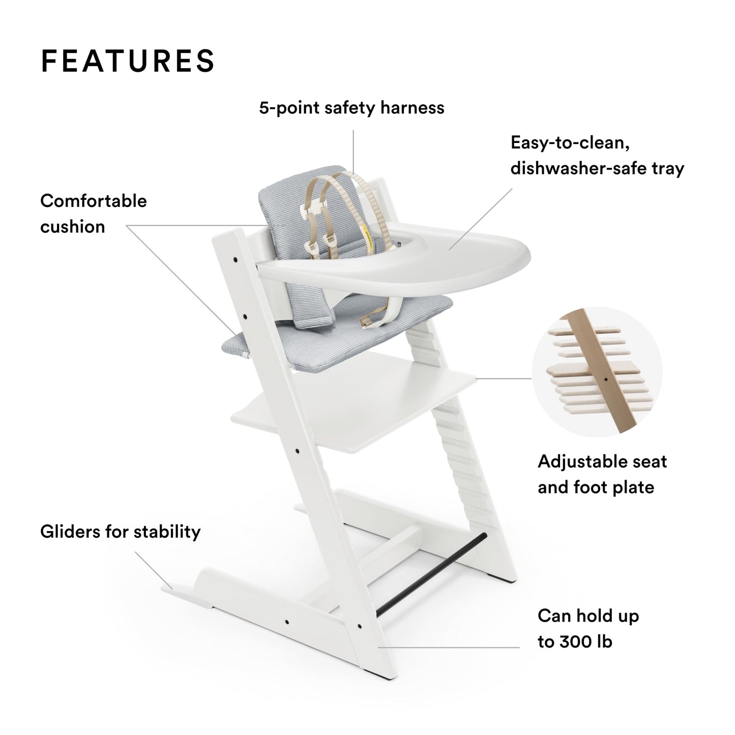 Stokke: Tripp Trapp Adjustable Chair and Newborn Set (Up to 20 lbs) - The Tribalist