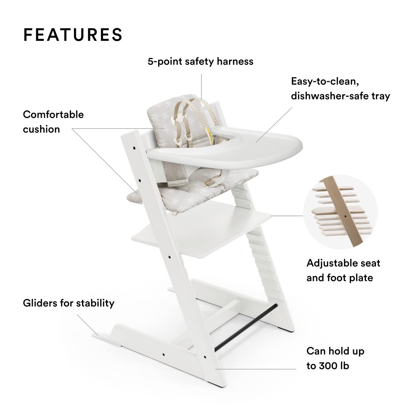 Stokke: Tripp Trapp Adjustable Chair and Newborn Set (Up to 20 lbs) - The Tribalist