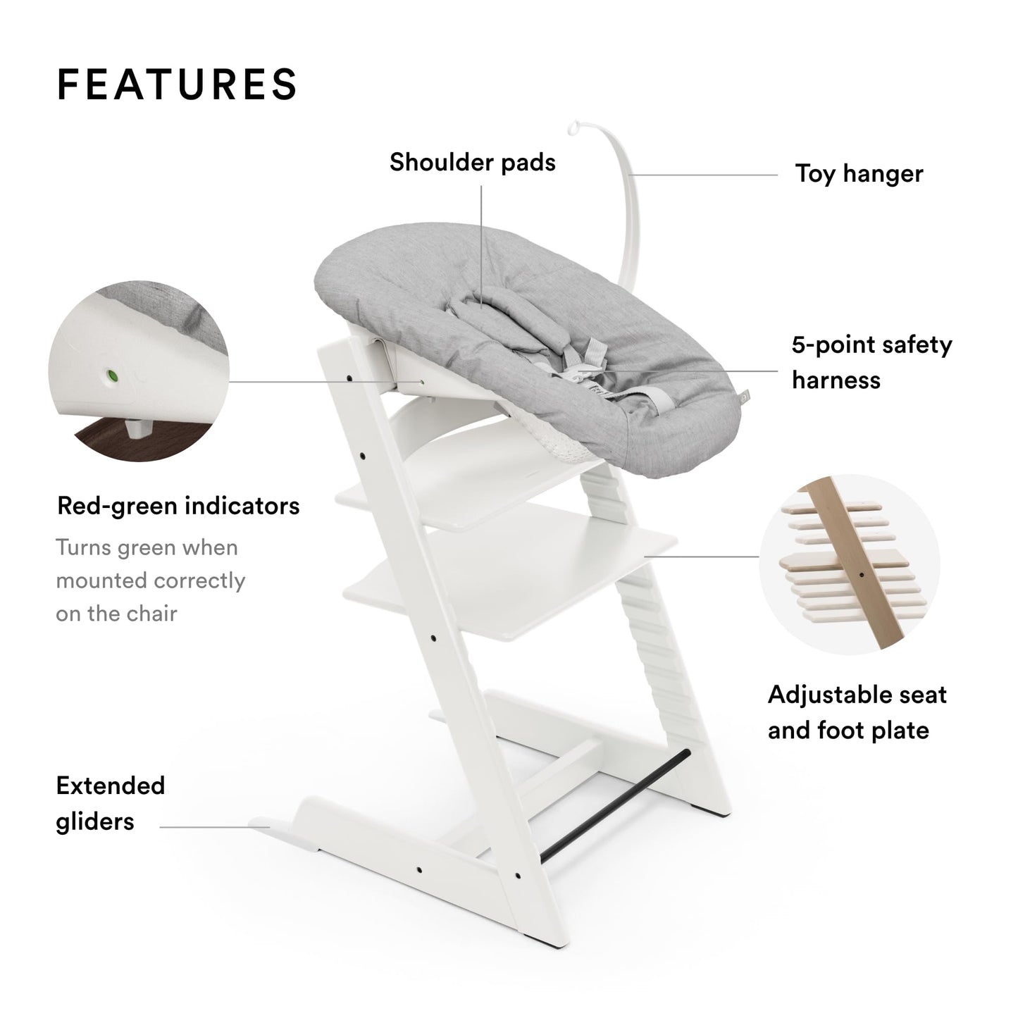 Stokke: Tripp Trapp Adjustable Chair and Newborn Set (Up to 20 lbs) - The Tribalist