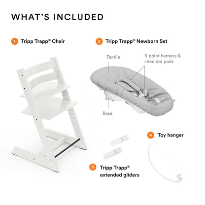 Stokke: Tripp Trapp Adjustable Chair and Newborn Set (Up to 20 lbs) - The Tribalist