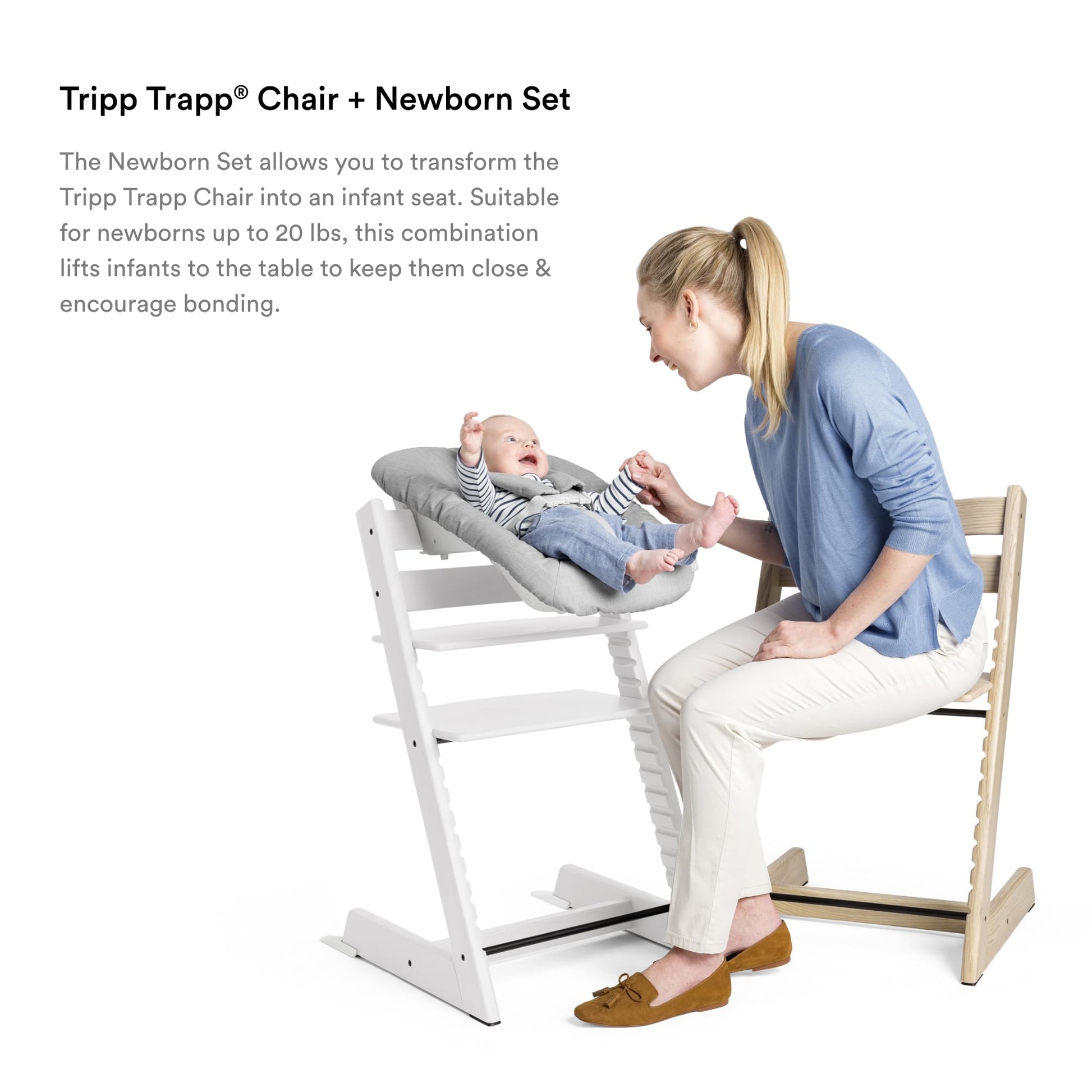 Stokke: Tripp Trapp Adjustable Chair and Newborn Set (Up to 20 lbs) - The Tribalist