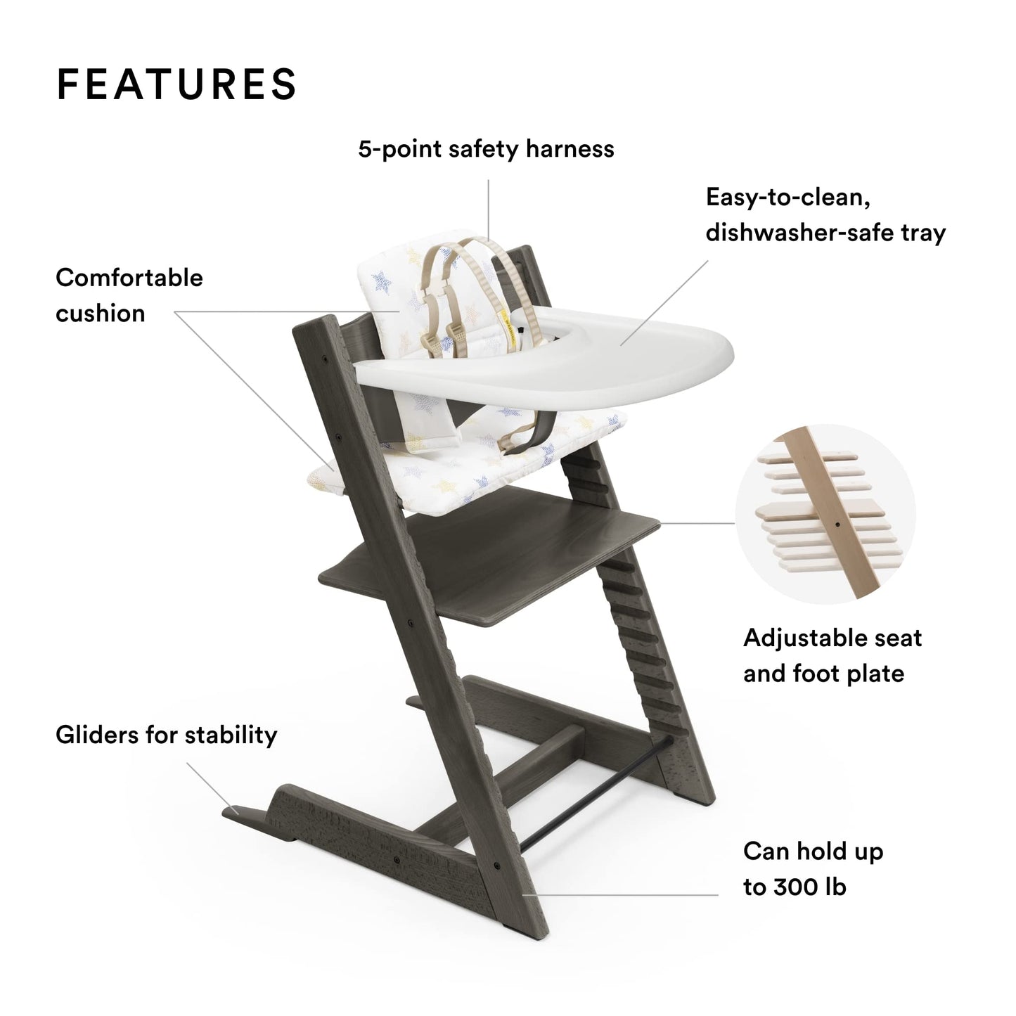 Stokke: Tripp Trapp Adjustable Chair and Newborn Set (Up to 20 lbs) - The Tribalist