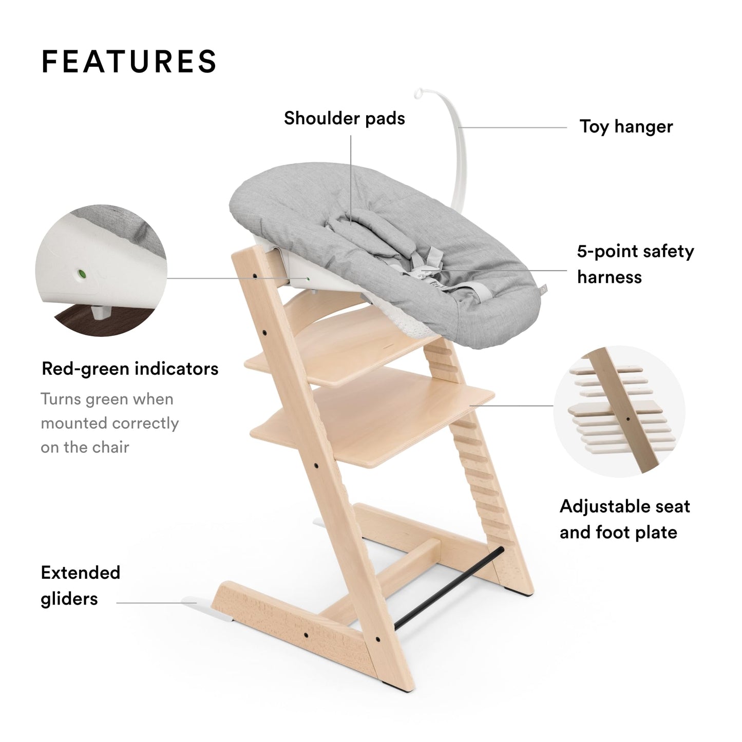 Stokke: Tripp Trapp Adjustable Chair and Newborn Set (Up to 20 lbs) - The Tribalist