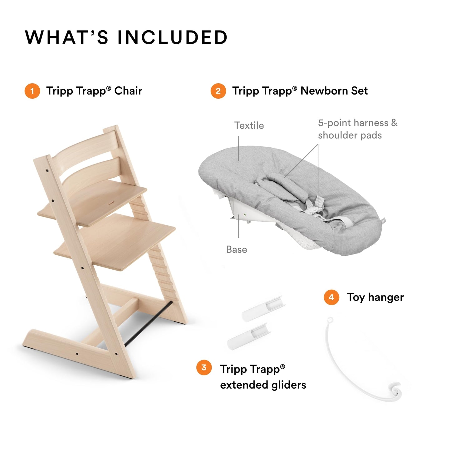 Stokke: Tripp Trapp Adjustable Chair and Newborn Set (Up to 20 lbs) - The Tribalist