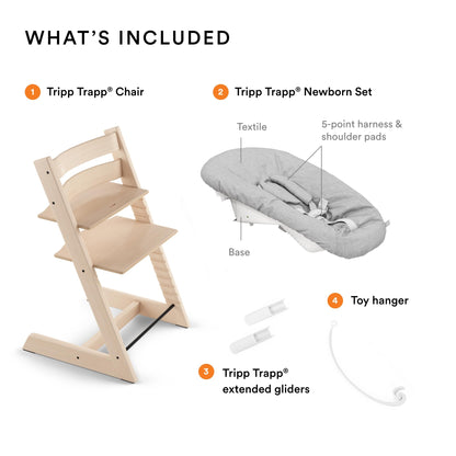 Stokke: Tripp Trapp Adjustable Chair and Newborn Set (Up to 20 lbs) - The Tribalist