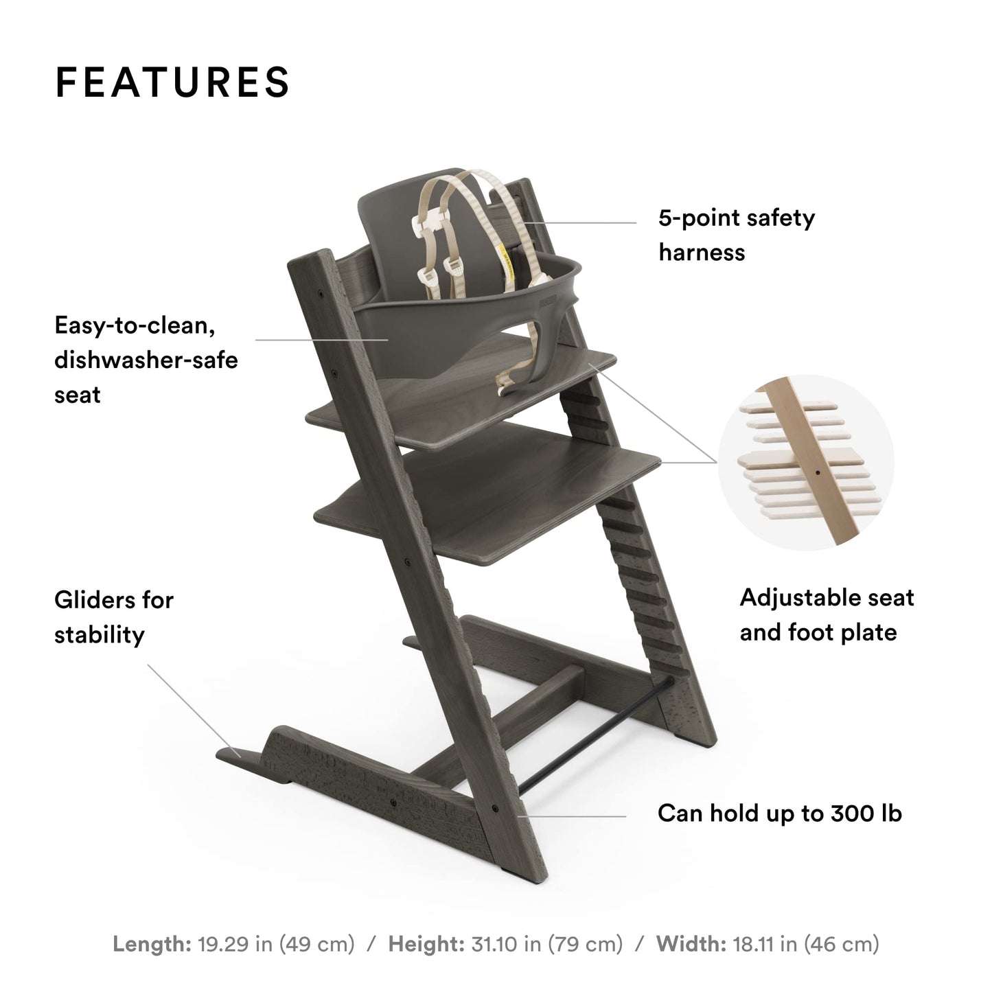 Stokke: Tripp Trapp Adjustable Chair and Newborn Set (Up to 20 lbs) - The Tribalist