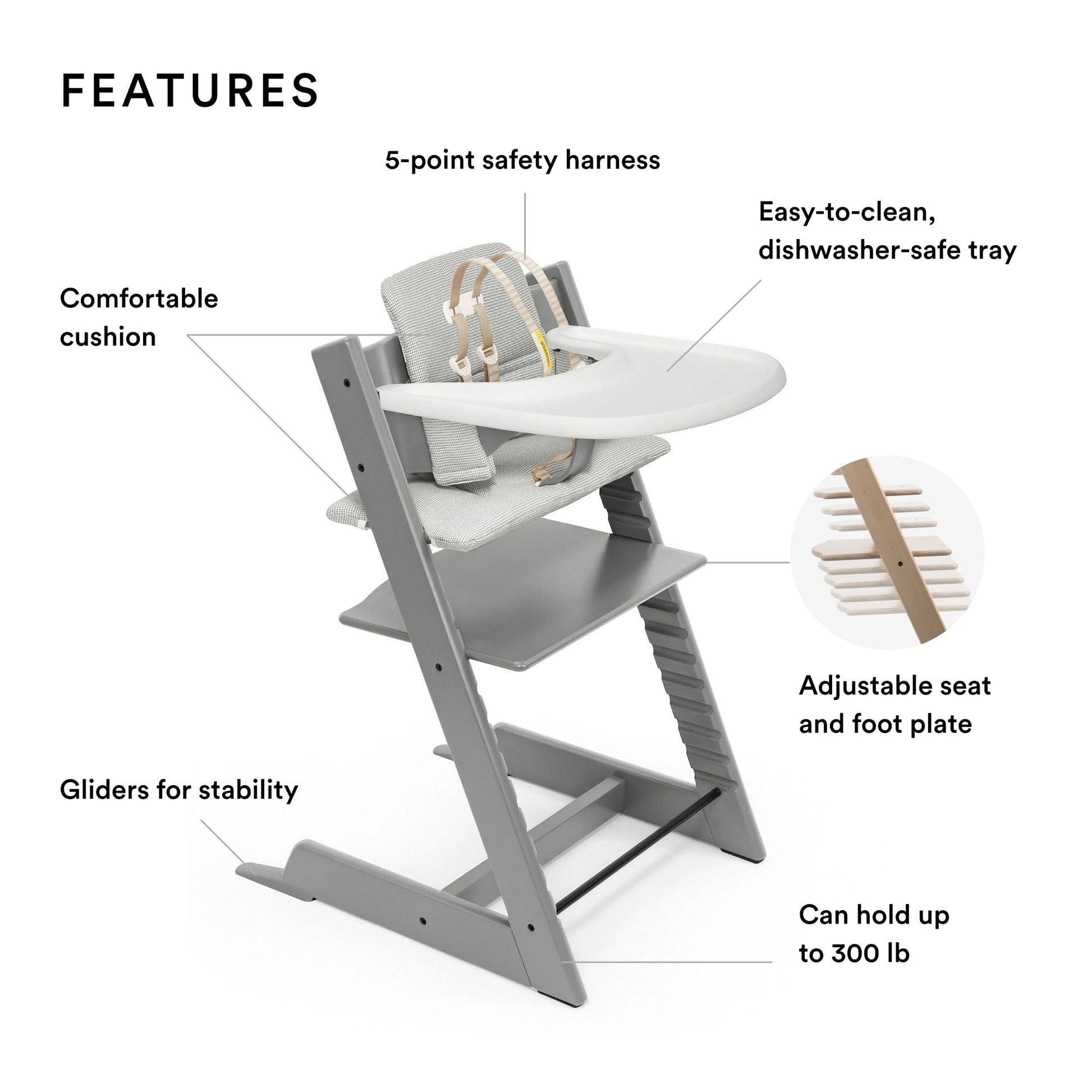 Stokke: Tripp Trapp Adjustable Chair and Newborn Set (Up to 20 lbs) - The Tribalist